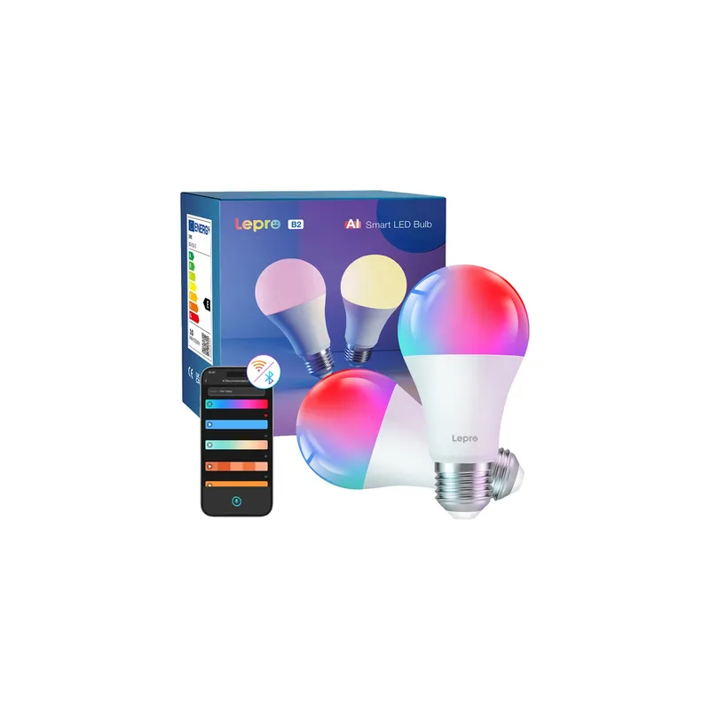 LEPRO B2-2 E27 Wi-Fi LED Bulb, 1100 lm, 2-pack